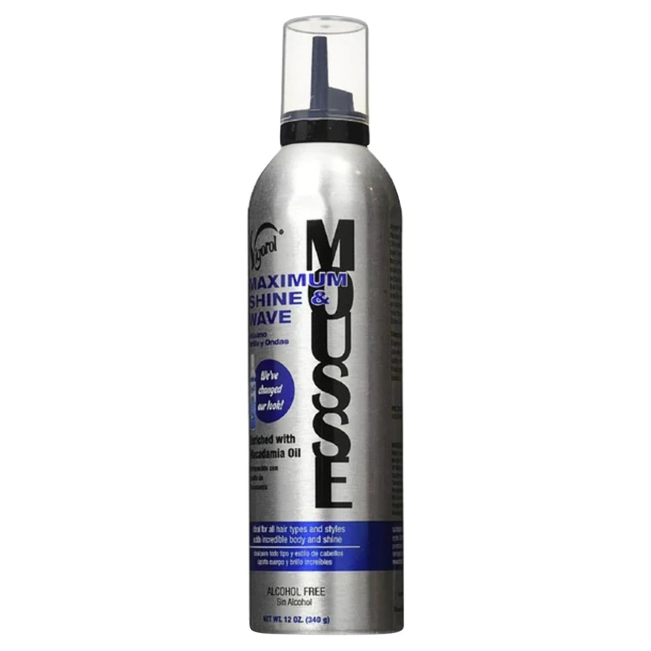 Vigorol Mousse Maximum Shine and Wave Enriched With Macadamia Oil, 12 oz